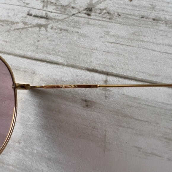 RETRO Extreme VI Round Sunglasses‎ Pink Lens Gold Frame main image 8